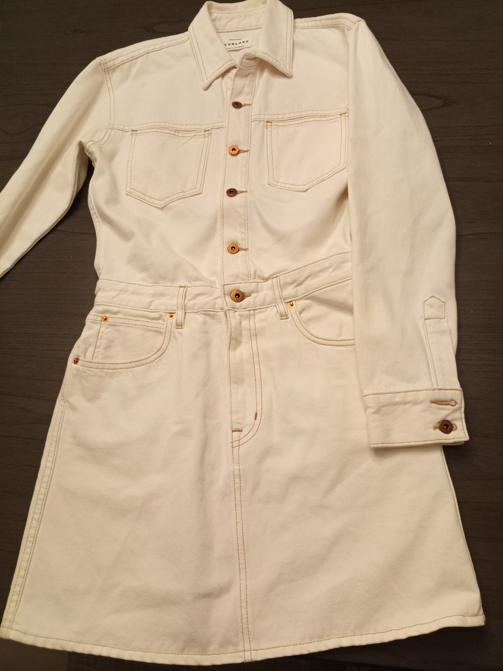 SLVRLAKE Cream Denim Dress